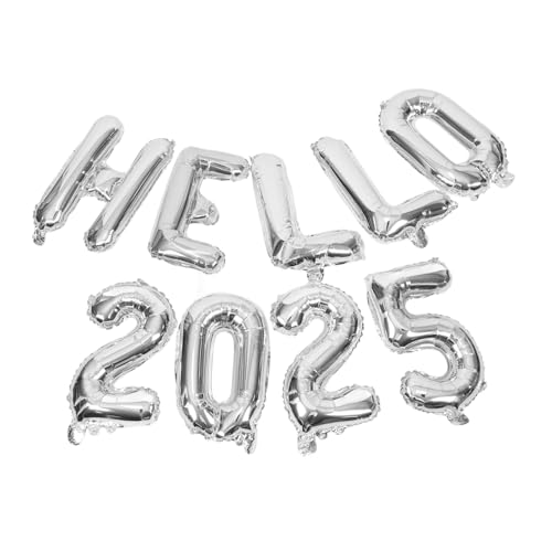 FONDOTIN Hello Zahlen Buchstaben Luftballons Silberne Folienballons Neujahrsdeko Partydekoration für Silvester Tisch und Wand Partyzubehör FONDOTIN Hello Zahlen Buchstaben Luftballons Silberne Folienballons Neujahrsdeko Partydekoration für Silvester Tisch und Wand Partyzubehör von FONDOTIN
