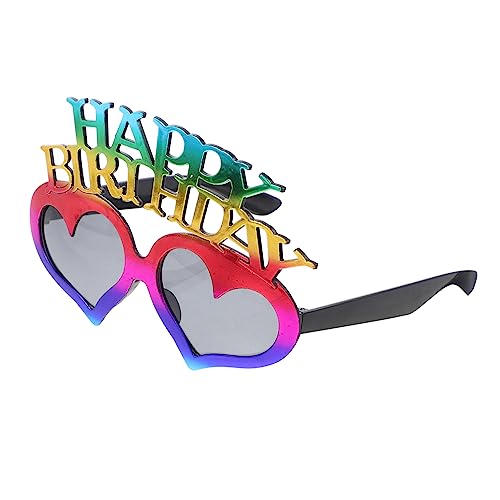 FONDOTIN Herz Geburtstag Brille Kreative Partybrille für Geburtstagsfeiern Foto Requisiten Bunten Farben für Unvergessliche mit Familie und Freunden von FONDOTIN