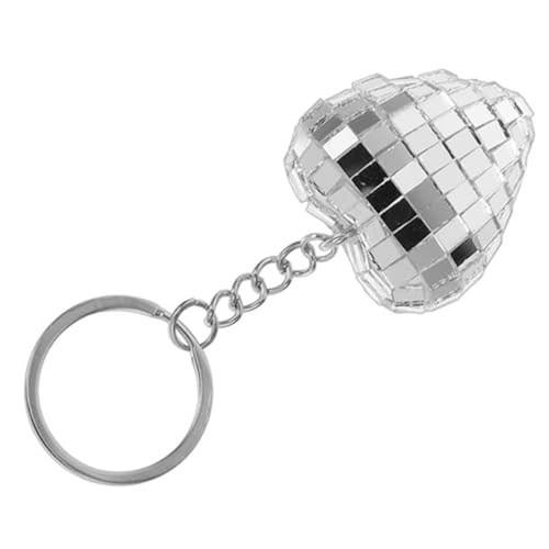 FONDOTIN Herzförmiger Disco Schlüsselanhänger Silber mit Glänzender Oberfläche Leichter Partyanhänger für Disco Events Vielseitiges DIY Taschenzubehör und Personalisierbarer FONDOTIN Herzförmiger Disco Schlüsselanhänger Silber mit Glänzender Oberfläche Leichter Partyanhänger für Disco Events Vielseitiges DIY Taschenzubehör und Personalisierbarer von FONDOTIN