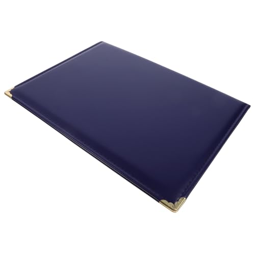 FONDOTIN Hochwertige Zertifikatshülle aus Leder mit Papier und Zinklegierung Robuste Urkundenmappe mit Abgerundeten Ecken Eleganter Schutzumschlag für Auszeichnungen und Diplome in Blau von FONDOTIN