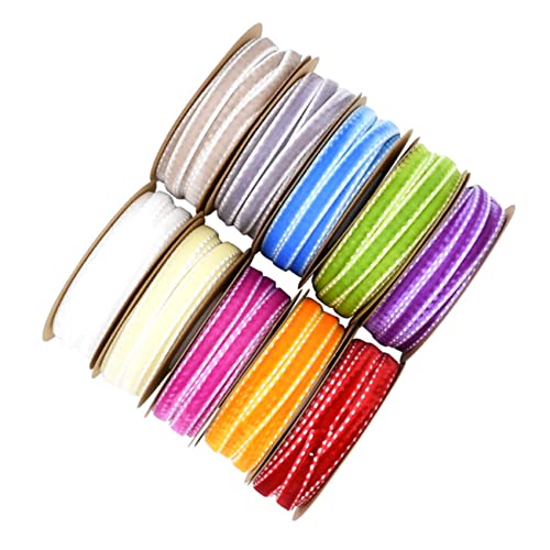 FONDOTIN Hochwertiges Flocking Satinband Beige Dekoratives Wickelband für Kleidung Haarschmuck DIY Projekte und Festlichkeiten für Hochzeiten und von FONDOTIN