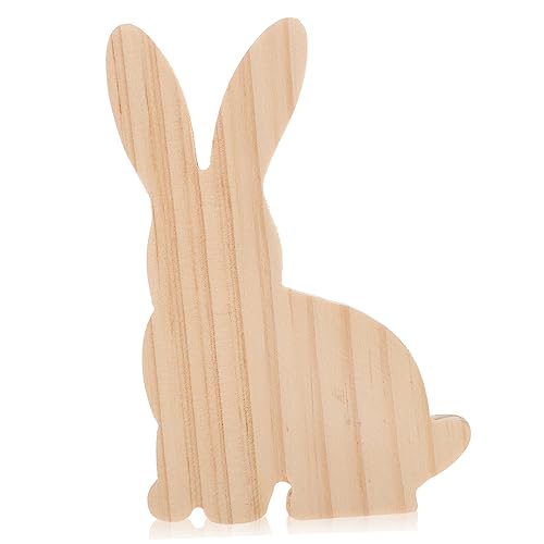 FONDOTIN Holz Kaninchen Osterdeko Langlebiges Bunny Ornament Niedliche Holzfigur für Tisch und Desktop Leichtes DIY Holz Hase für Familie Österliche Wohnaccessoires von FONDOTIN