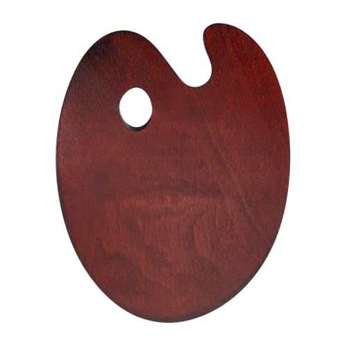 FONDOTIN Holz Malpalette Oval Mischpalette für Aquarellfarben Künstler Robustem Holz mit Natürlicher Oberfläche für Maler und Kunstbedarf von FONDOTIN
