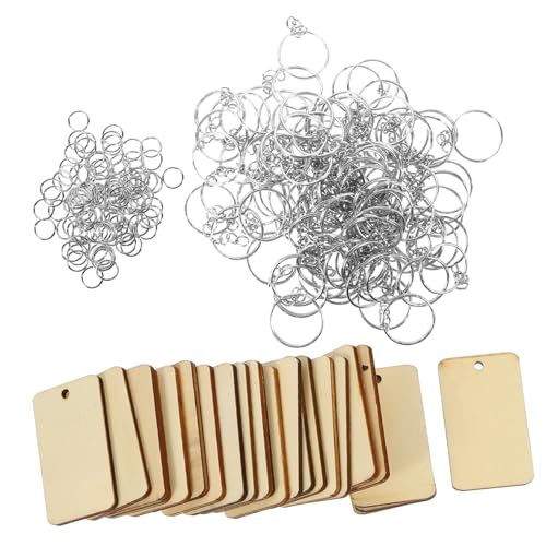 FONDOTIN Holz Schlüsselanhänger Blanks Rechteckige DIY Holzanhänger für Kreative Holzgravur Leichtes Langlebiges Holzmaterial Blanko Oberfläche zum Bemalen und Basteln mit Schlüsselring FONDOTIN Holz Schlüsselanhänger Blanks Rechteckige DIY Holzanhänger für Kreative Holzgravur Leichtes Langlebiges Holzmaterial Blanko Oberfläche zum Bemalen und Basteln mit Schlüsselring von FONDOTIN