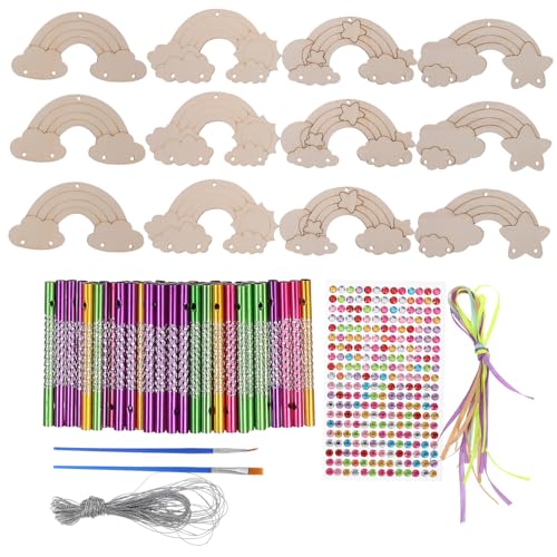 FONDOTIN Holz Windspiel Bastelset DIY Set mit Farbigen Holzanhängern Bunten Bändern Draht Glitzersteinen und Stiften Klangspiel für Garten Fenster Innen Außenbereich FONDOTIN Holz Windspiel Bastelset DIY Set mit Farbigen Holzanhängern Bunten Bändern Draht Glitzersteinen und Stiften Klangspiel für Garten Fenster Innen Außenbereich von FONDOTIN