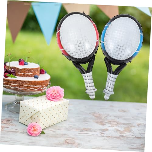 FONDOTIN Inflatable Tennis Balloons Set aus Hochwertiger Aluminiumfolie Hellgrüne Tennisbälle Blaue und Rote Tennisschläger Leichte Montage Glänzende Metallic Lebendige Farben für Tennis FONDOTIN Inflatable Tennis Balloons Set aus Hochwertiger Aluminiumfolie Hellgrüne Tennisbälle Blaue und Rote Tennisschläger Leichte Montage Glänzende Metallic Lebendige Farben für Tennis von FONDOTIN