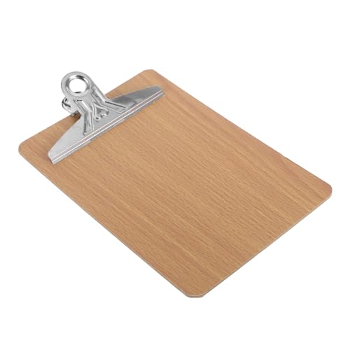 FONDOTIN Klemmbrett Holz Starkes Hardboard Clip mit Starkem Halt Doppelseitig Beschichtet Rundem Kantendesign Rostfrei für Büro und Schule von FONDOTIN