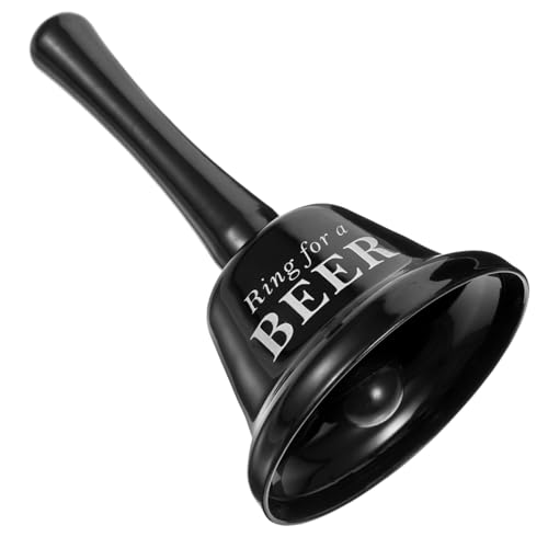 FONDOTIN Kreative Buchstaben Handglocke Metall Schwarz Party Bar Service Glocke für Hochzeit Single Feier Clubdekoration Leichte Langlebige Handklingel für Restaurant und von FONDOTIN
