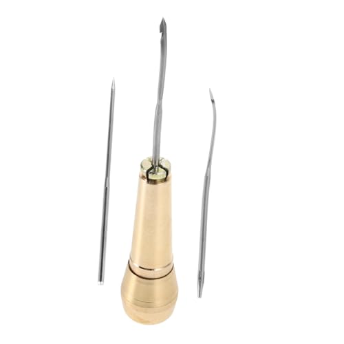 FONDOTIN Kupfergriff Ahle Nähahle mit Haken Nadel für Ledernäharbeiten Schuhreparatur DIY Werkzeug Vielseitig Handlich Präzise für Canvas und Leder Reparatur von FONDOTIN