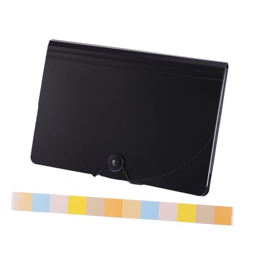 FONDOTIN Lagiger Akkordeon Ordner mit Fächern Flexibler Verschluss Ergonomisch Handlich Vielseitiger Dokumentenorganizer für Büro und Schule Platzsparend und Beschriftbar von FONDOTIN