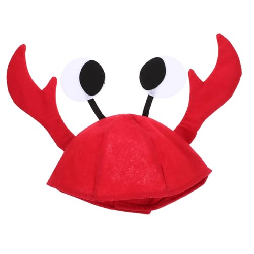 FONDOTIN Lustiger Roter Krabbenhut aus Vliesstoff für Frauen Karneval Party Halloween Cosplay Karnevalskopfbedeckung als Witziges Kostümzubehör von FONDOTIN