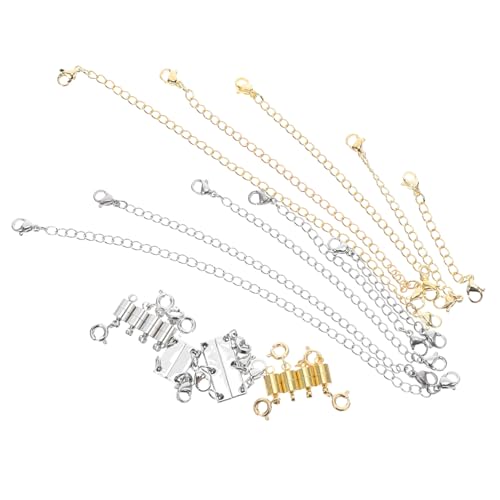 FONDOTIN Magnetischer Schmuckverschluss Zylindrischer Edelstahl Magnetverschluss mit Verlängerung Sicherer Magnetverschluss für Halsketten und Armbänder Einfaches An Ablegen Stilvolles von FONDOTIN