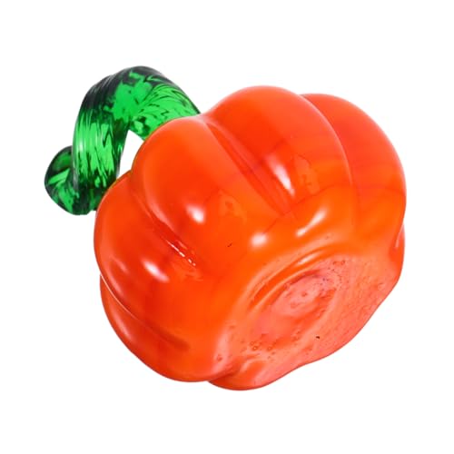 FONDOTIN Mini Handgefertigte Glas Kürbisfigur Orangefarbene Glasdekoration Herbstliche Tischdeko Kompakt Vielseitig für Auto und Zuhause von FONDOTIN