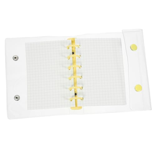 FONDOTIN Mini Notizbuch mit Transparentem Einband und Doppeltem Druckknopf Tragbares Loseblatt Notizbuch mit Ringen Leichtes Planer Notizheft für Wochenplan und Tagebuch Langlebig und von FONDOTIN