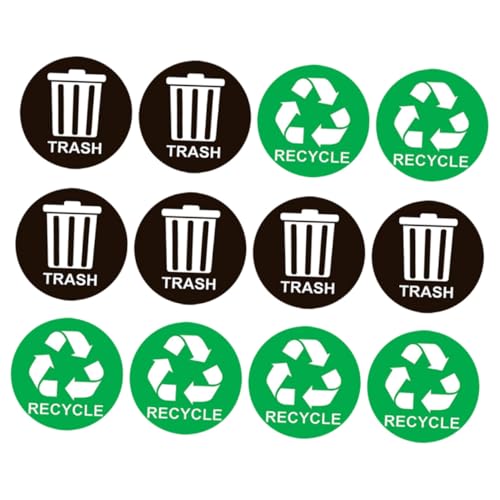 FONDOTIN Mülltonnen Aufkleber Selbstklebende Wasserdichte Mülltrennung Etiketten Langlebige PVC Recycling Sticker für Abfallbehälter Praktische Müllklassifizierung von FONDOTIN