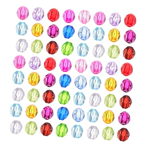 FONDOTIN Multifacettierte Acrylperlen Bunte Kunststoffperlen für Schmuckherstellung Facettierte Spacer Perlen für Armbänder Halsketten Ohrringe DIY Bastelprojekte Pack von FONDOTIN