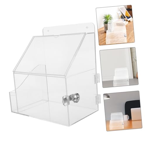 FONDOTIN Multifunktionale Acrylbox mit Schloss und Prospekthalter Transparente Spenden und Vorschlagsbox für Abstimmungen Charity Losziehung Platzsparend und Langlebig von FONDOTIN