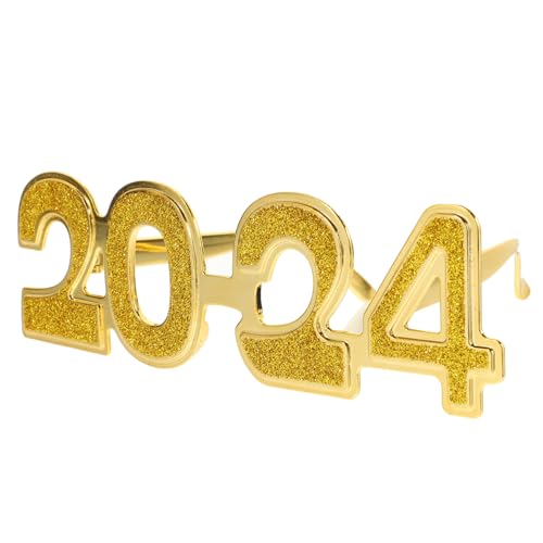 FONDOTIN Neujahrs Partybrille Goldfarbene Zahlenbrille aus Robustem Pc Material Auffälliges Fotorequisit für Silvesterfeier und Festliche Anlässe Langlebig und Modisch FONDOTIN Neujahrs Partybrille Goldfarbene Zahlenbrille aus Robustem Pc Material Auffälliges Fotorequisit für Silvesterfeier und Festliche Anlässe Langlebig und Modisch von FONDOTIN
