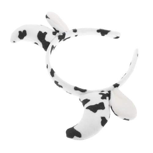 FONDOTIN Niedliches Kuhhörner Haarreif für Halloween und Bauernhof Kostüm Weiches Stirnband mit Tierohren Vielseitiges Accessoire für Party Cosplay Damen und Mädchen von FONDOTIN