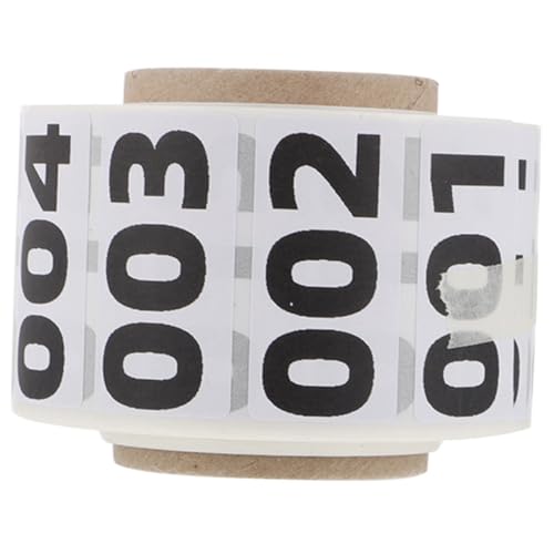 FONDOTIN Nummerierte Aufkleber Selbstklebend Fortlaufende Zahlen Etiketten für Lagerinventar und Versand Reißfest Hitzebeständig Einfache Organisation und Beschriftung von FONDOTIN
