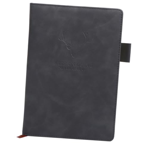 FONDOTIN PU Retro Business Notizbuch Dickes Notizheft Liniert Praktisches Übungsbuch für Büro Schule Schwarz Klein Leicht Tragbar Modisch von FONDOTIN