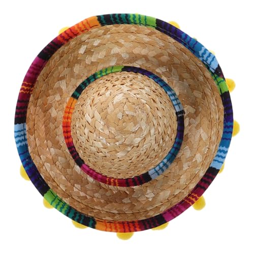 FONDOTIN Party mexikanischer Hut mexikanische Partygeschenke süße Haaraccessoires für Frauen Mini-Sombrero-Hüte für Flaschen mexikanische Hüte und Kaktusdruck Polyester von FONDOTIN