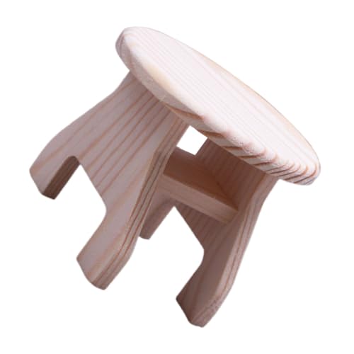 FONDOTIN Puppenhaus Tisch Miniaturmöbel Unbearbeiteter Holz Couchtisch für Puppenhaus Eleganter Runder Teetisch für Wohnzimmer und Feengarten Robuste Bauweise für Langfristige Nutzung von FONDOTIN