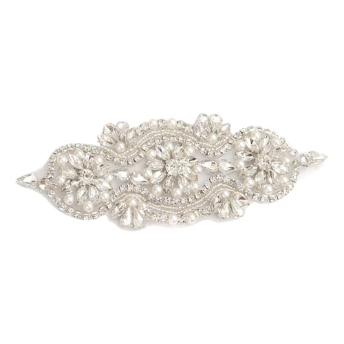 FONDOTIN Rhinestone Perlen Applikation für Brautgürtel Silberfarbene Strasssteine Selbstklebend und Bügelbar Eleganter Hochzeitsschmuck zum Aufnähen und DIY für Kleider und Accessoires FONDOTIN Rhinestone Perlen Applikation für Brautgürtel Silberfarbene Strasssteine Selbstklebend und Bügelbar Eleganter Hochzeitsschmuck zum Aufnähen und DIY für Kleider und Accessoires von FONDOTIN