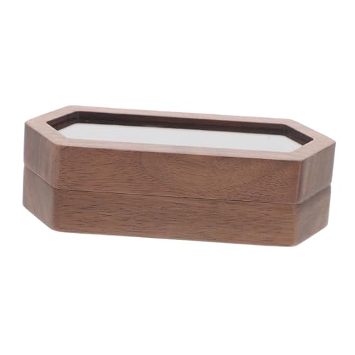 FONDOTIN Romantische Holz Ringbox mit Magnetverschluss Kompakte Schmuckdose für Verlobung Hochzeit Geschenk Tragbarer Stabiler Ringschachtel als Ehering box und Schmuck etui von FONDOTIN
