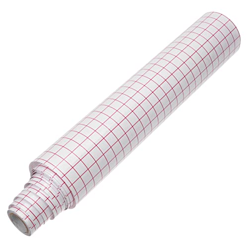 FONDOTIN Rotes Gitter Transferpapier für Vinyl Selbstklebendes Übertragungsband für DIY Projekte Präzise Positionierung für Glatte Oberflächen Wie Becher und Wände von FONDOTIN