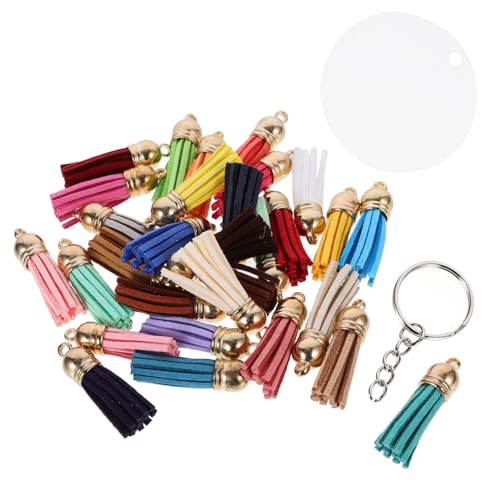FONDOTIN Runder Acryl Schlüsselanhänger Rohlinge Teiliges Set mit Leder Quaste für DIY Schlüsselbund Basteln Leicht und Langlebig für und Kreative Projekte FONDOTIN Runder Acryl Schlüsselanhänger Rohlinge Teiliges Set mit Leder Quaste für DIY Schlüsselbund Basteln Leicht und Langlebig für und Kreative Projekte von FONDOTIN