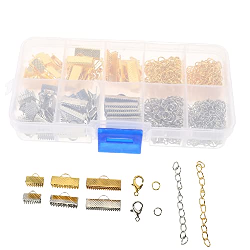 FONDOTIN Schmuckset mit Crimp Enden Hummerverschlüssen und Schwanzketten Teiliges DIY Bastelset für Armbänder und Choker Langlebige Materialien für Kreative FONDOTIN Schmuckset mit Crimp Enden Hummerverschlüssen und Schwanzketten Teiliges DIY Bastelset für Armbänder und Choker Langlebige Materialien für Kreative von FONDOTIN
