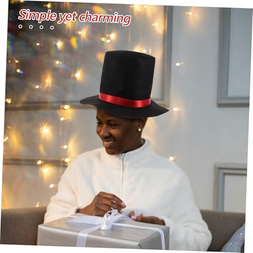 FONDOTIN Schneemann Hut Weihnachtsmütze mit Band Festliche Winter Party Deko Top Hut für Damen und Herren Kostümzubehör für Weihnachtsfeiern von FONDOTIN