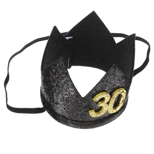 FONDOTIN Schwarze und Goldene Geburtstagskrone aus Stabilem Material Glänzender Partyhut für Erwachsene Handgefertigte Dekoration als Fotorequisite und Festlicher Begleiter zum Geburtstag FONDOTIN Schwarze und Goldene Geburtstagskrone aus Stabilem Material Glänzender Partyhut für Erwachsene Handgefertigte Dekoration als Fotorequisite und Festlicher Begleiter zum Geburtstag von FONDOTIN