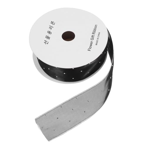 FONDOTIN Schwarzes Organza Ribbon mit Strassstreifen Yards Chiffonband für Diy Hochzeiten Geburtstagsfeiern und Blumenstrauß Dekorationen für Handarbeiten und FONDOTIN Schwarzes Organza Ribbon mit Strassstreifen Yards Chiffonband für Diy Hochzeiten Geburtstagsfeiern und Blumenstrauß Dekorationen für Handarbeiten und von FONDOTIN