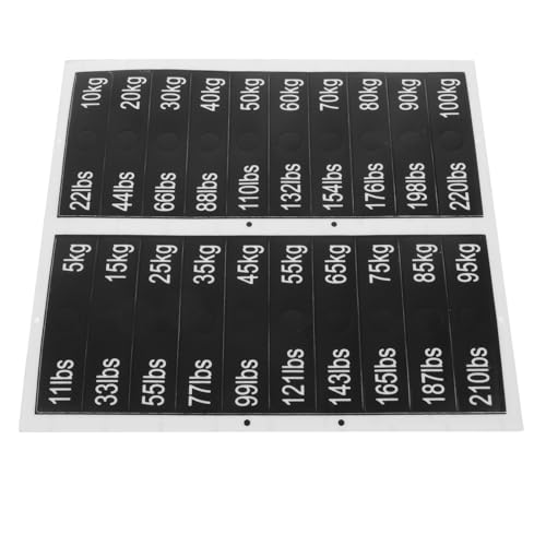 FONDOTIN Selbstklebende Gewichtsaufkleber mit Gewichtsangaben Wiederverwendbare Fitnessgeräte Etiketten für Heimtrainingsgerät Zuhause Gym Sticker Labels für Trainingsgewicht Markierung von FONDOTIN