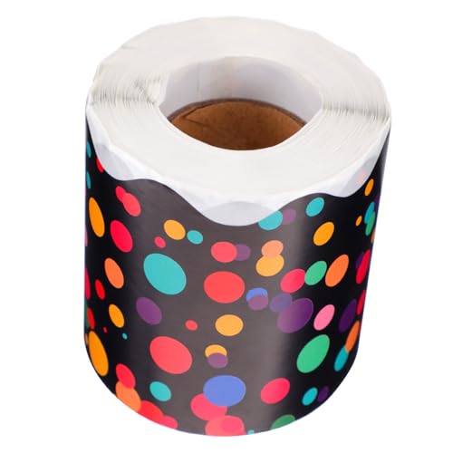 FONDOTIN Selbstklebende Schwarze Bulletin Board Border Aufkleber mit Bunten Punkten Flexible Wanddekoration für Klassenzimmer Tafelrahmen und Pinnwandgestaltung FONDOTIN Selbstklebende Schwarze Bulletin Board Border Aufkleber mit Bunten Punkten Flexible Wanddekoration für Klassenzimmer Tafelrahmen und Pinnwandgestaltung von FONDOTIN