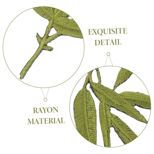 FONDOTIN Selbstklebender Chinesischer Bestickter Bambusblatt Patch aus Strapazierfähigem Rayon Vielseitig für DIY Kleidung Kompakt und Dekorativ für Kostüme und Accessoires von FONDOTIN
