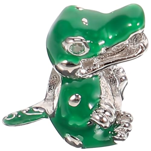 FONDOTIN Silbernes Krokodil Charm Armband Sterling Silber DIY Schmuckperlen Mini Tier Anhänger Modisches Schmuckornament von FONDOTIN
