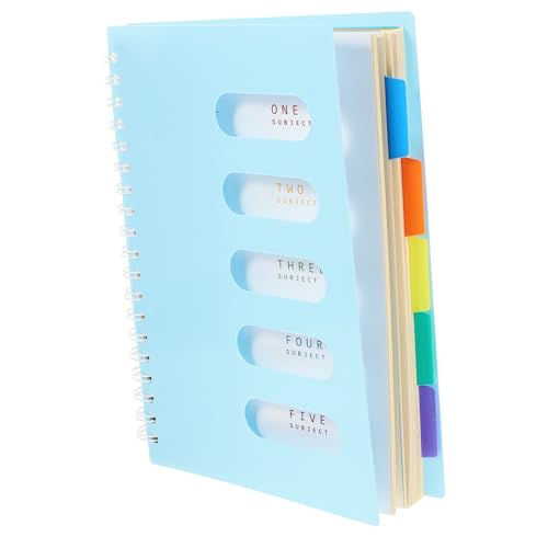 FONDOTIN Spiral Notizbuch mit Register Robuster Haushaltsplaner Organizer Mehrfunktionales Kariertes Akademisches Notizheft für Büro Lehrer und Studenten Blau von FONDOTIN