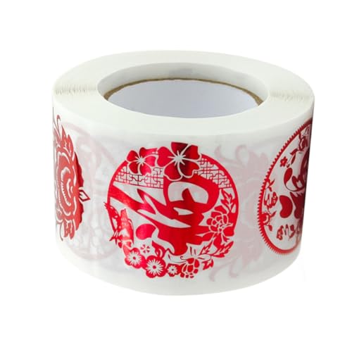 FONDOTIN Spring Festival Tape Aufkleber Transparente Chinesische Neujahrsdeko Selbstklebende Geschenkversiegelung Leicht Anzubringen Vielseitig für DIY Festliche Wand und Geschenkdekoration von FONDOTIN
