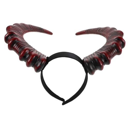 FONDOTIN Stirnband Aus Horn Gotische Haarreifen Aus Schafshorn Halloween-hörner Halloween-cosplay-outfit Hörner Cosplay Ziegenhörner Plastik von FONDOTIN