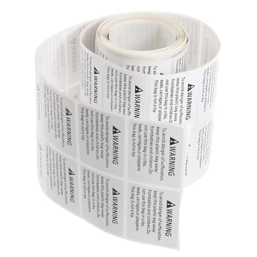 FONDOTIN Suffocation Warning Labels pro Selbstklebende Warnaufkleber für Plastikbeutel Starke Haftung Klare Warnhinweise zum Schutz von Kindern FONDOTIN Suffocation Warning Labels pro Selbstklebende Warnaufkleber für Plastikbeutel Starke Haftung Klare Warnhinweise zum Schutz von Kindern von FONDOTIN