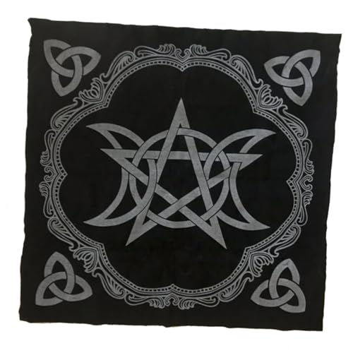 FONDOTIN Tarot Tischdecke aus Hochwertigem Lint Material mit Fünf Punkte Stern Muster Leicht Tragbar für Tarotkartenlegung und Brettspiele für Zuhause und Outdoor Einsatz von FONDOTIN