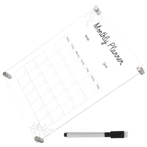 FONDOTIN Transparente Acryl Memotafel Wandtafel Abwischbar Wiederverwendbar Teiliges Wandplaner Memo Board für Zuhause Büro Beschreibbares Zeichenbrett für Nachrichten und Organisation von FONDOTIN
