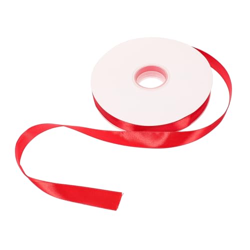 FONDOTIN Verpackung Band Weißes Band Doppelseitiges Satinband Zierband Bögen Zum Basteln Blumen-bastelband Stoffband Fußballband Schwarze Schleife Dünnes Spitzenband Polyester Rot von FONDOTIN