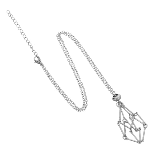 FONDOTIN Verstellbare Edelstahl Kristallhalter Halskette mit Fischernetz Anhänger Handgewebter Metallkäfig für Rohe Steine DIY Schmuck für Natürliche Kristalle Komfortable Kettenlänge FONDOTIN Verstellbare Edelstahl Kristallhalter Halskette mit Fischernetz Anhänger Handgewebter Metallkäfig für Rohe Steine DIY Schmuck für Natürliche Kristalle Komfortable Kettenlänge von FONDOTIN