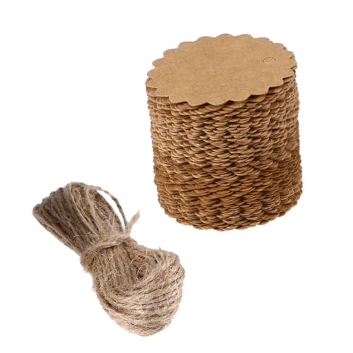 FONDOTIN Vintage DIY Anhänger aus Robusten Braunen Papier Etiketten mit Natürlicher Jutebindfaden Kreative Hängende Preisschilder Praktische Retro Blanko Labels für Geschenke und FONDOTIN Vintage DIY Anhänger aus Robusten Braunen Papier Etiketten mit Natürlicher Jutebindfaden Kreative Hängende Preisschilder Praktische Retro Blanko Labels für Geschenke und von FONDOTIN