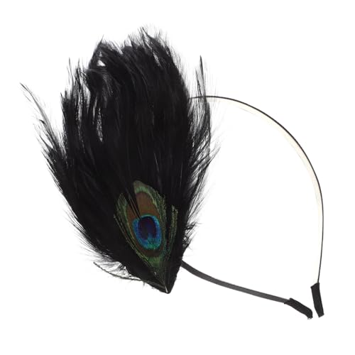 FONDOTIN Vintage Kopfband mit Pfauenfeder Leichtes Rutschfestes Haaraccessoire für Cosplay und Kostümpartys Stilvoller Kopfschmuck für Damen und Performance Events von FONDOTIN