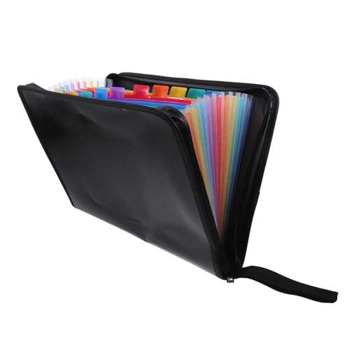 FONDOTIN Wasserdichter Reißfester Expanding File Folder mit Reißverschluss Bunter Aktenordner für Büro und Dokumentenorganisation Großer Fassungsvermögen für Quittungen Schecks Tickets und von FONDOTIN